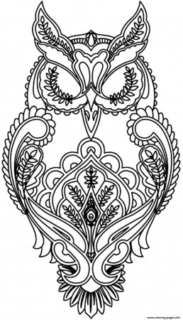 Print adult difficult owl Coloring pages