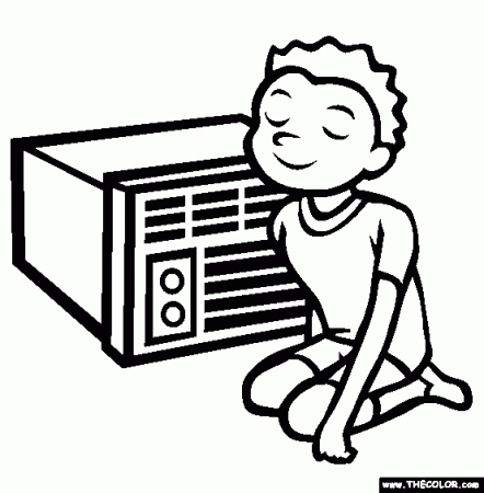 The Air Conditioner Coloring Page | Free The Air Conditioner Online Coloring
