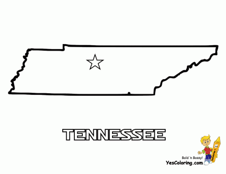 Mighty Map Coloring Pages | Tennessee - Wyoming | Free | Maps ...