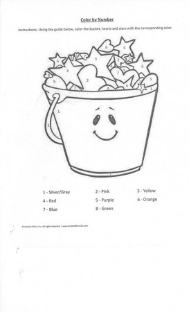 Bucket Filler Color by number Coloring Page
