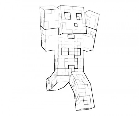 Printable Minecraft Character Action Coloring Page