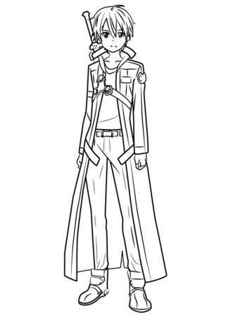 Printable Kirito Coloring Pages - Anime Coloring Pages