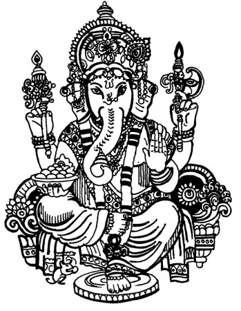 Ganesha coloring pages to download and print for free | Ganesha drawing,  Ganesha, Coloring books