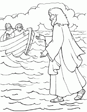 Jesus Walks On Water Coloring Page | Coloring Pages
