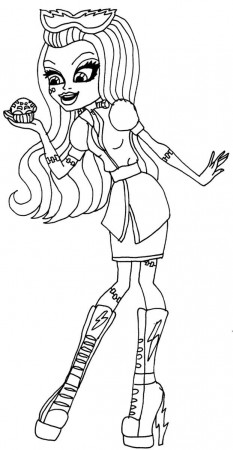 Frankie Stein Love Cupcake Coloring Pages - Monster High Coloring 
