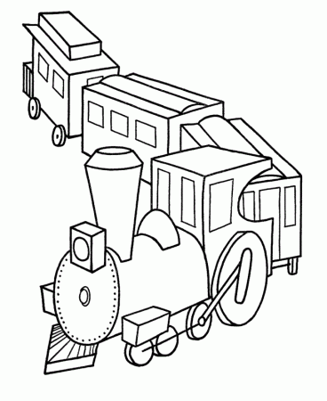 Train Passing A Bridge Coloring Page | Kids Coloring Page