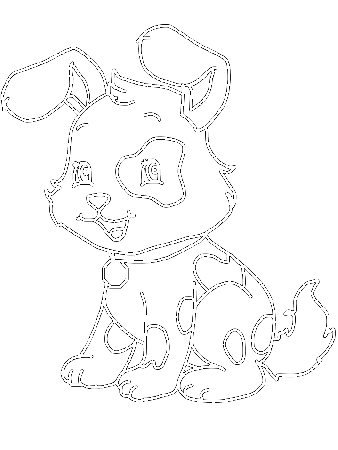 Happy Cute Puppy Free Coloring Page | Kids Coloring Page