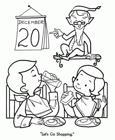 Christmas Shopping Coloring Pages - Time to go Christmas Shopping 