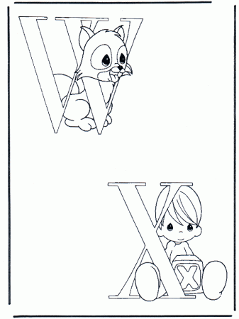W and X - Alphabeth coloring pages