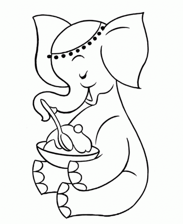 Pre-K Coloring Pages | Free Printable Elephant Pre-K Coloring page ...