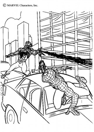 SPIDER-MAN coloring pages - Venom fighting a duel with Spiderman