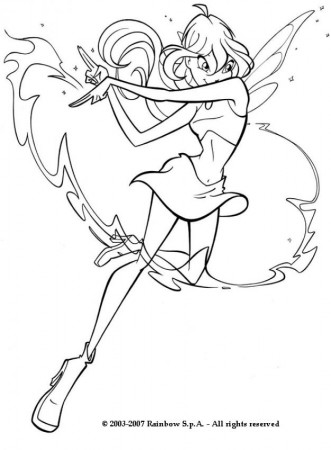 BLOOM coloring pages - Winx Bloom with magic power
