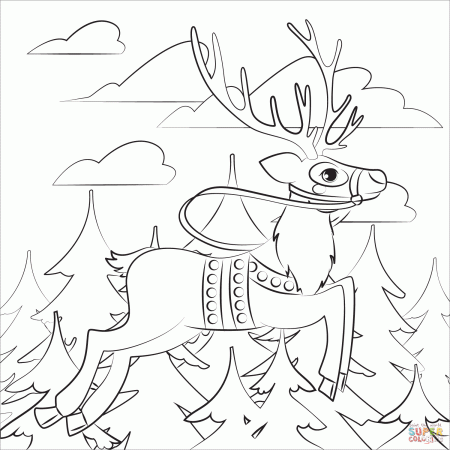 Christmas Reindeer coloring page | Free Printable Coloring Pages