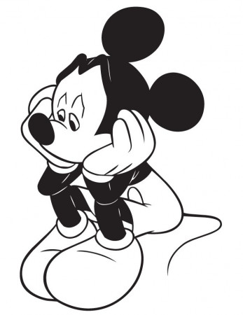 Disneys Mickey Mouse Sad Coloring Page | Mickey | Pinterest ...