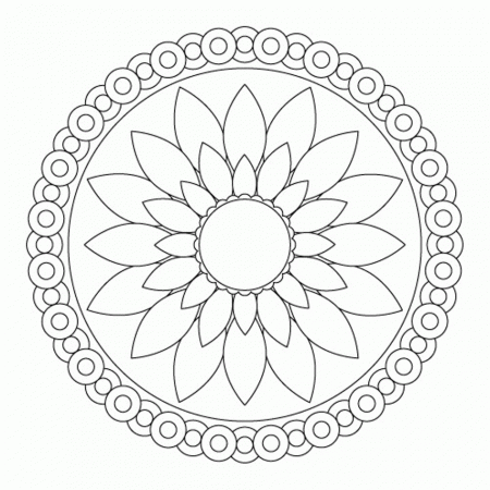 Simple Mandala Coloring Sheets : Simple Flower Mandala Coloring ...