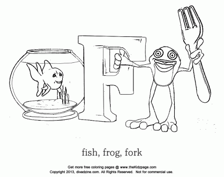 Letter F Coloring ABC's - Free Coloring Pages for Kids - Printable ...