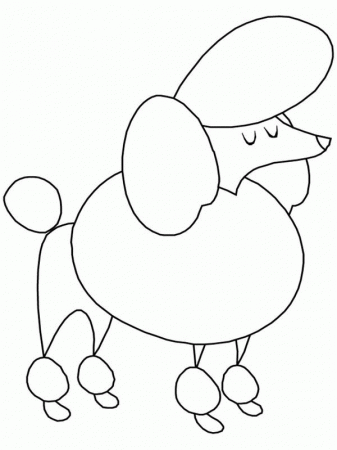 A Cartoon Drawing of Poodle Coloring Page - Free & Printable ...