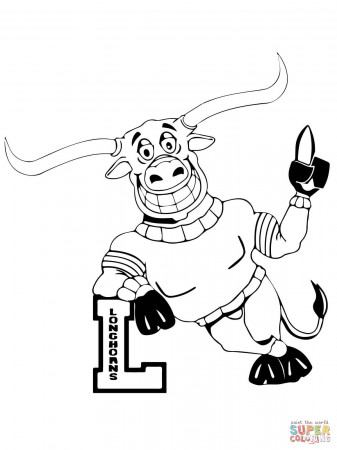 Longhorns Texas Team coloring page | Free Printable Coloring Pages