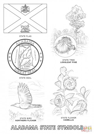 Alabama State Symbols coloring page | Free Printable Coloring Pages