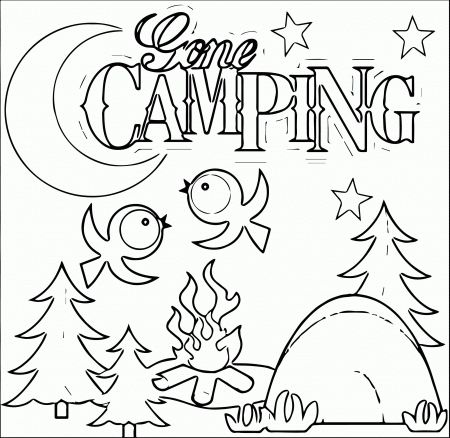 Gone Camping Coloring Page | Wecoloringpage