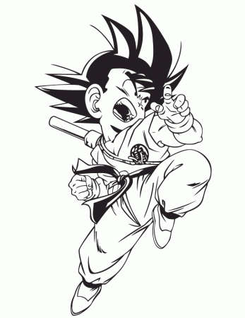 Dragon Ball Gt Kid Goku Coloring Page | H & M Coloring Pages