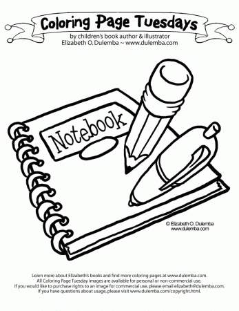 dulemba: Coloring Page Tuesday - Back To School Supplies