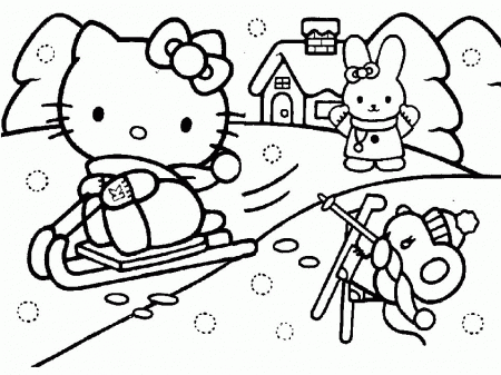 Hello Kitty Coloring Page Printouts