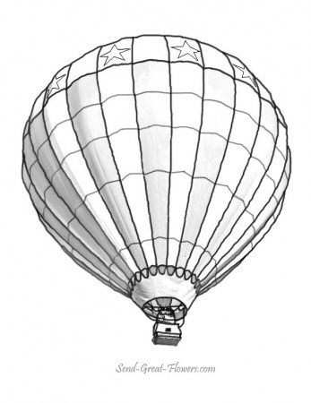 4th Of July Patriotic Hot Air Balloon Coloring Page