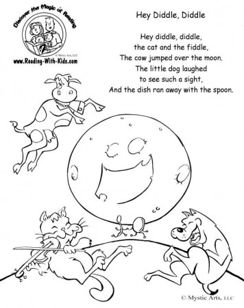 Hey Diddle Diddle coloring page | nursery rhymes