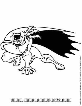 Batman Crouching Coloring Page | Free Printable Coloring Pages