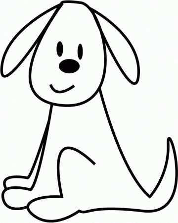 coloring page of pet dog sitting for kids - Coloring Point