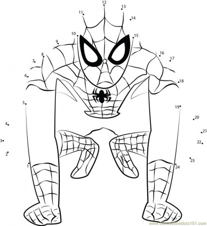 dot to dot spiderman Colouring Pages