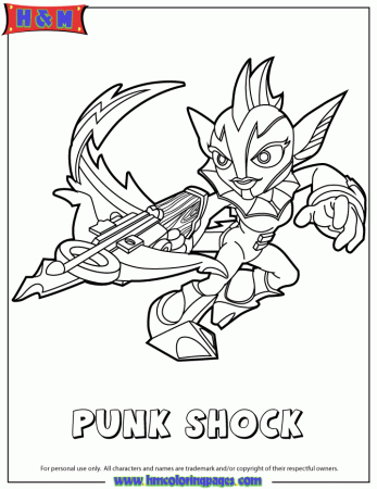 Skylanders Swap Force Water Punk Shock Coloring Page | Free 