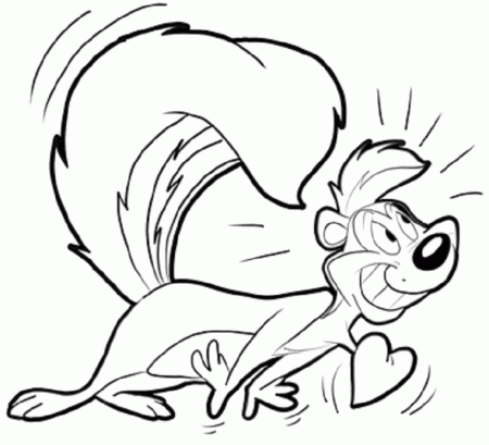 Printable Love Coloring Pages of Looney Tunes Pepe | Coloring Pages
