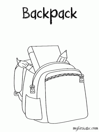 Backpack Coloring Page - My First ABC