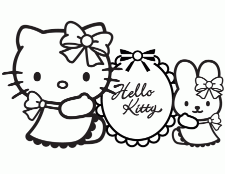 pretty hello kitty coloring page printable pages