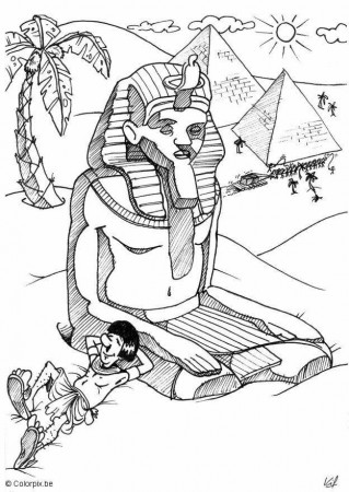 Coloring page egypt pyramid - img 5699.
