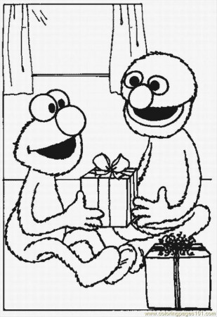 Pin Elmo Coloring Pages To Print Cake