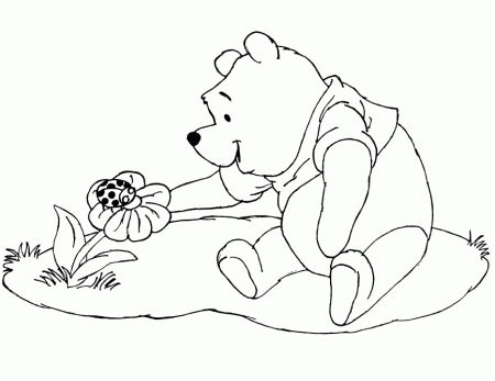 Winnie The Pooh And Ladybug Coloring Page | HM Coloring Pages