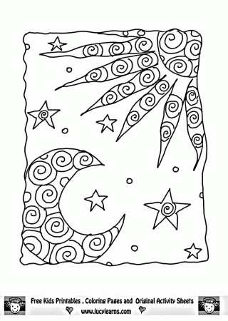 Moon And Stars Coloring Pages - Free Printable Coloring Pages 