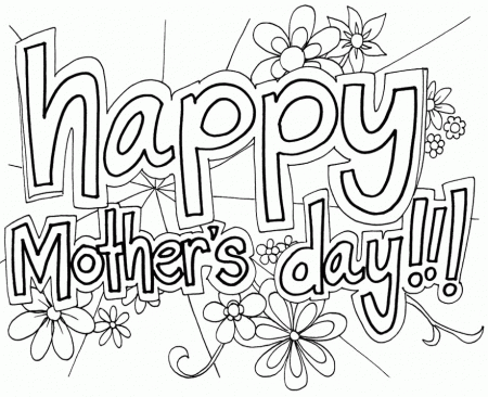 Cake Mother's Day Coloring Page For Kids - Mother Day Coloring 