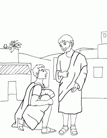 Jesus and the centurion Colouring Pages