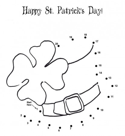 Leprechaun Face St Patricks Dots To Dots | Dimagiz dots to dots image