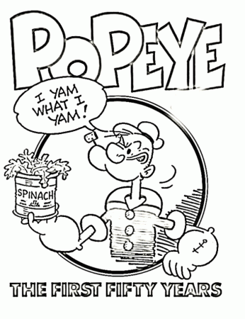 Popeye Logo Coloring Page - Cartoon Coloring Pages on iColoringPages.