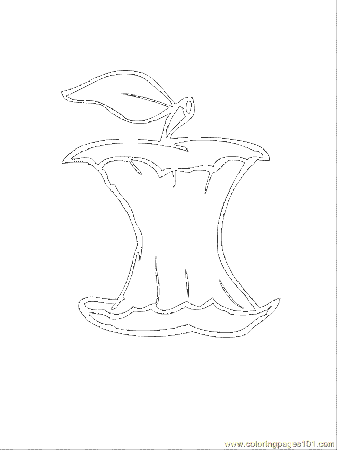 Coloring Pages Apple Core (Food & Fruits > Apples) - free 