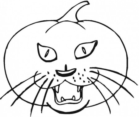 Halloween Cat In Pumpkin Coloring Page Halloween Coloring Pages 