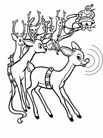 reindeer coloring page rudolph meets