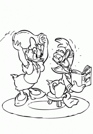 Donald And Daisy Duck Coloring Pages - Coloring Page