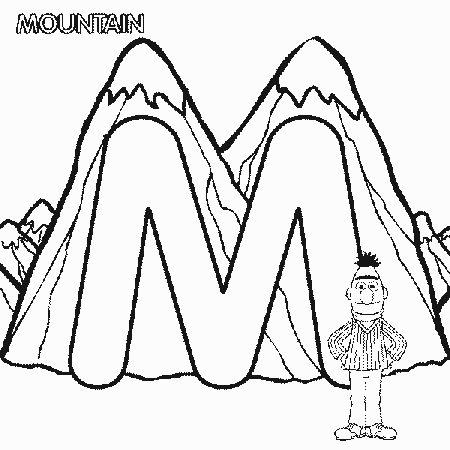 Coloring Pages of m is for mountain