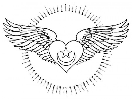 14 Pics of Drawings Of Hearts With Wings Coloring Pages - Hearts ...